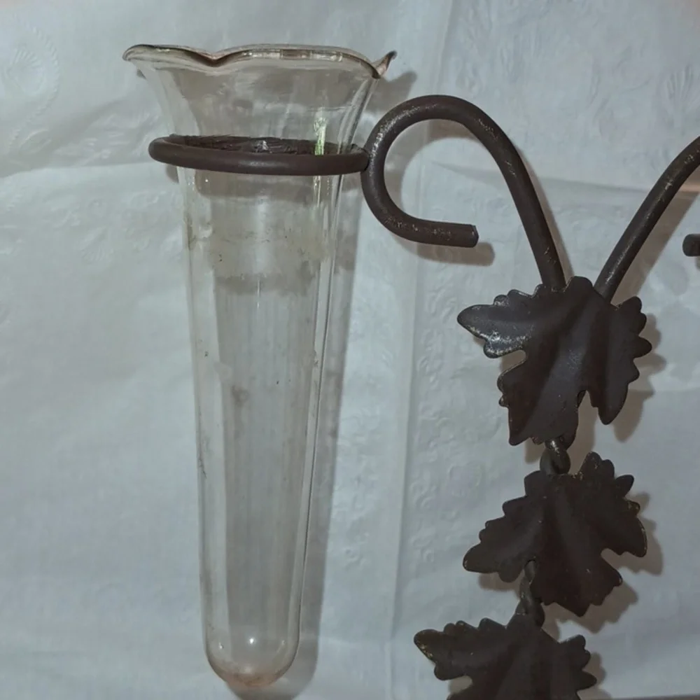 Vintage metal flower vase